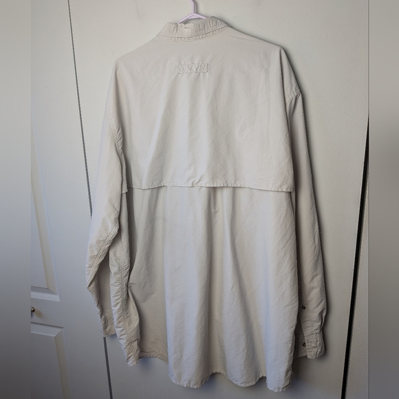 L.L BEAN Vintage Men Button Down Shirt Long Sleeve Size XXL TALL off White Cream - Picture 8 of 11